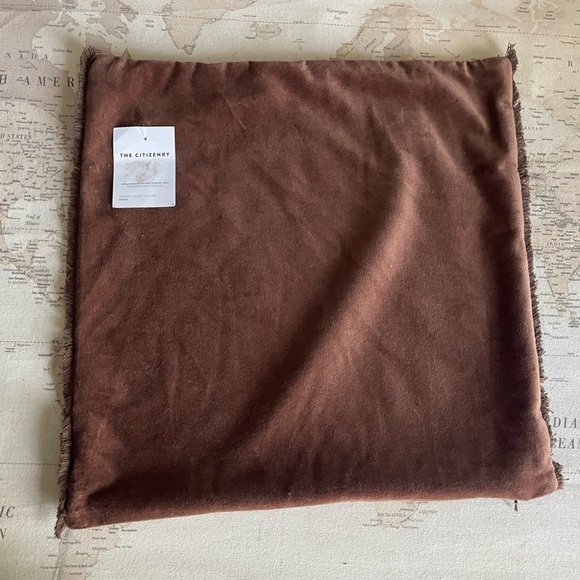 🆕The Citizenry NAVETA VELVET PILLOW Cocoa PILLOWCASE ONLY NWT - Picture 7 of 7